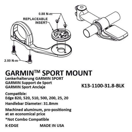 K-EDGE K-EDGE Garmin Sport Mount | Strictly Bicycles